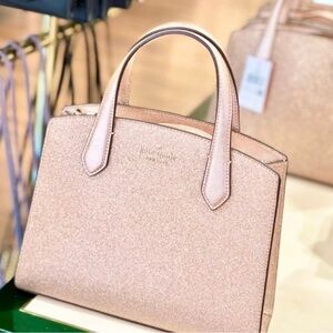 Kate Spade rose gold satchel, *like new*
